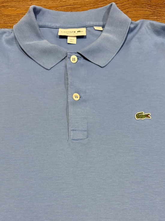Lacoste Men's Regular Fit Light Blue Soft Cotton Polo Shirt - Picture 3 of 4